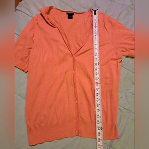 Ann Taylor Coral Knit Cardigan Coral